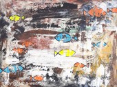 Fische 26 moderne abstrakte Kunst Malerei Gemälde