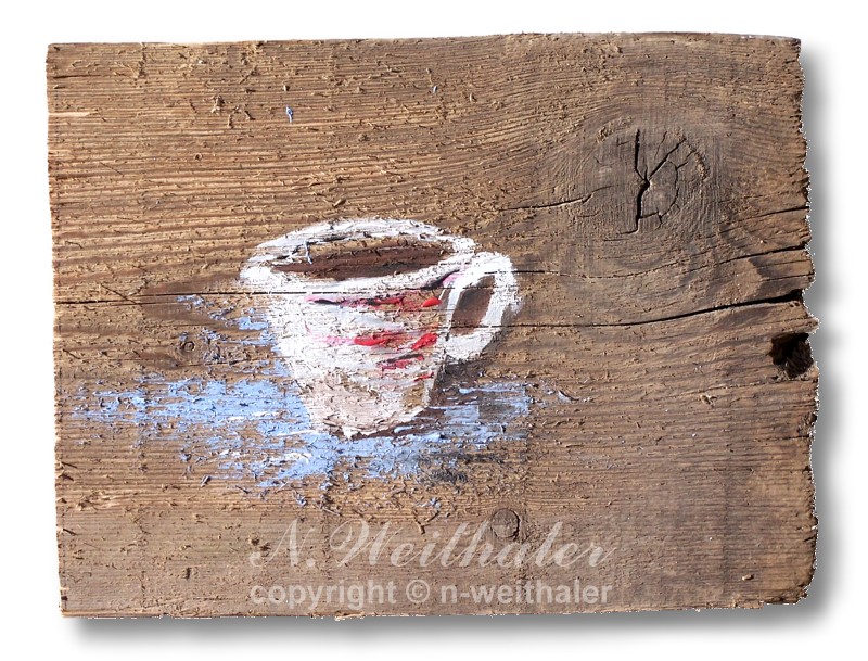 Kaffee Bitte - Moderne Kunst Acryl auf Holz